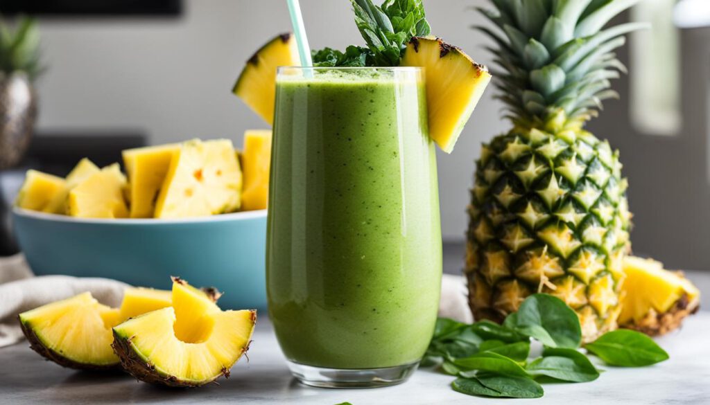 green pineapple coconut smoothie